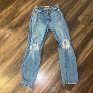 Abercrombie & Fitch Light Blue high rise distressed jeans